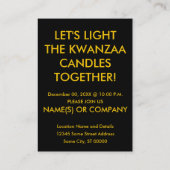 Kwanzaa kaarsen feestuitnodigingen visitekaartje (Achterkant)