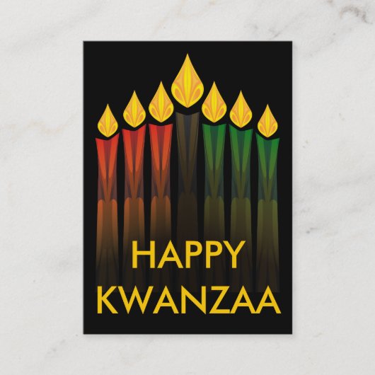 Kwanzaa kaarsen feestuitnodigingen visitekaartje (Voorkant)