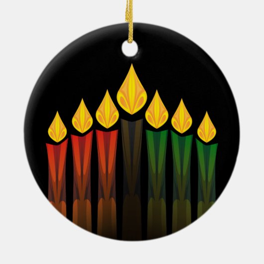 kwanzaa kaarsen keramisch ornament (Achterkant)