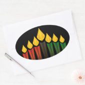 kwanzaa kaarsen ovale sticker (Envelop)