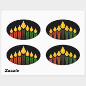 kwanzaa kaarsen ovale sticker (Vel)