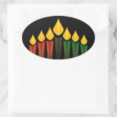 kwanzaa kaarsen ovale sticker (Tas)