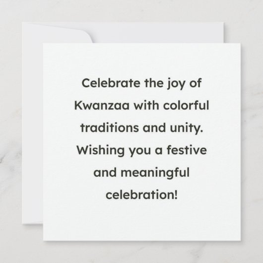 Kwanzaa  kaart (Achterkant)