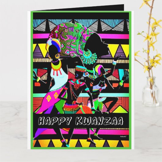 Kwanzaa Kaart (Gele Bloem)