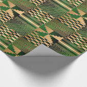 Kwanzaa Kente Print (groen/goud) Cadeaupapier (Hoek)