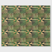 Kwanzaa Kente Print (groen/goud) Cadeaupapier (Vlak)