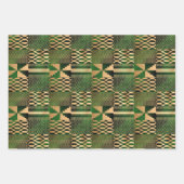 Kwanzaa Kente Print (groen/goud) Inpakpapier Vel (Voorkant 2)