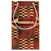 Kwanzaa Kente Print (Red/Gold) Small Gift Bag Klein Cadeauzakje (Achterkant)