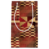 Kwanzaa Kente Print (Red/Gold) Small Gift Bag Klein Cadeauzakje (Voorkant)