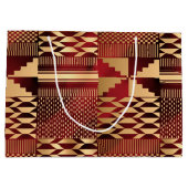 Kwanzaa Kente Print (rood/goud) Groot Cadeauzakje (Achterkant)