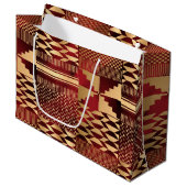 Kwanzaa Kente Print (rood/goud) Groot Cadeauzakje (Voorkant Gekanteld)