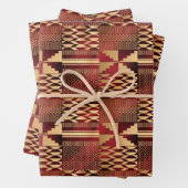 Kwanzaa Kente Print (rood/goud) Inpakpapier Vel (In situ)