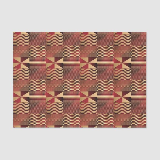 Kwanzaa Kente Print (rood/goud) Tissuepapier (Voorkant)