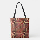 Kwanzaa Kente Print (rood/goud) Tote Bag (Achterkant)