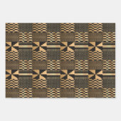 Kwanzaa Kente Print (zwart/goud) Inpakpapier Vel (Voorkant 3)