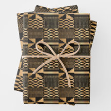 Kwanzaa Kente Print (zwart/goud)