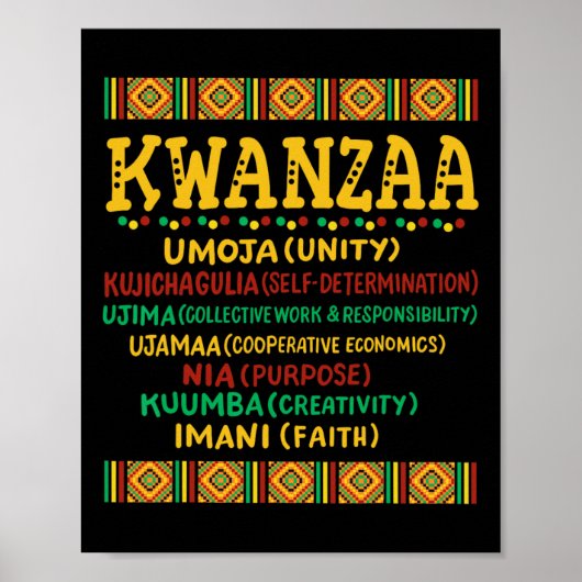 Kwanzaa Kerst Afro-Amerikaanse 7 Principes Me Poster (Voorkant)