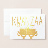 Kwanzaa Kinara Candles and First Fruits Message Folie Kaarten (Voorkant met envelop)