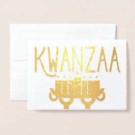 Kwanzaa Kinara Candles and First Fruits Message Folie Kaarten