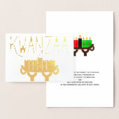 Kwanzaa Kinara Candles and First Fruits Message Folie Kaarten (Display)