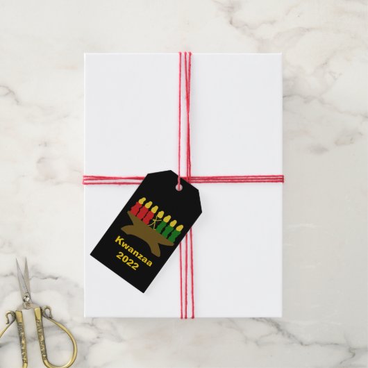 Kwanzaa Kinara Candles Cadeaulabel (Met Touw)