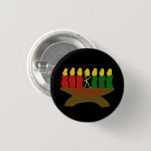 Kwanzaa Kinara Candles Ronde Button 3,2 Cm (Voorkant /achterkant)