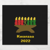 Kwanzaa Kinara Candles Sparkling Wijnetiket (Enkel label)