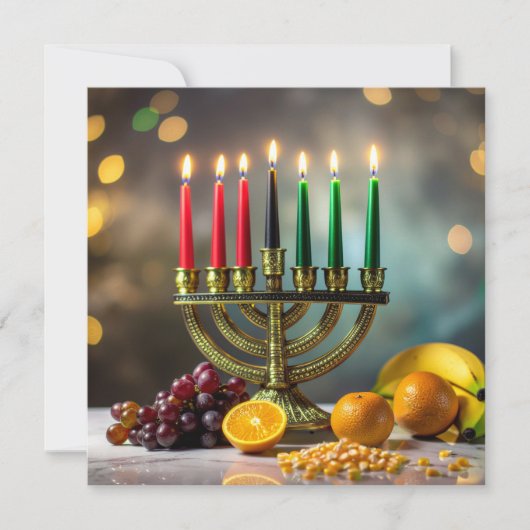 KWANZAA - KINARA -  FEESTDAGENKAART (Voorkant)