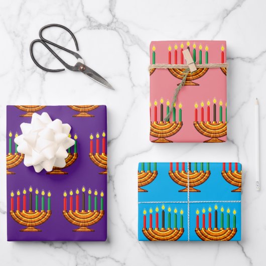 Kwanzaa Kinara Inpakpapier Vel (Voorkant)