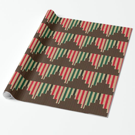 Kwanzaa Kinara kaarsen Artisan haakprint Cadeaupapier (Uitgerold)