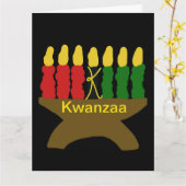Kwanzaa Kinara Kaart (Gele Bloem)