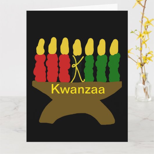 Kwanzaa Kinara Kaart (Gele Bloem)