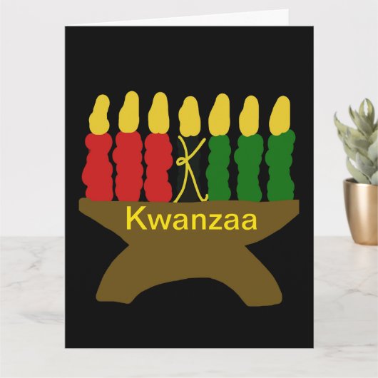 Kwanzaa Kinara Kaart (Kleine Plant)