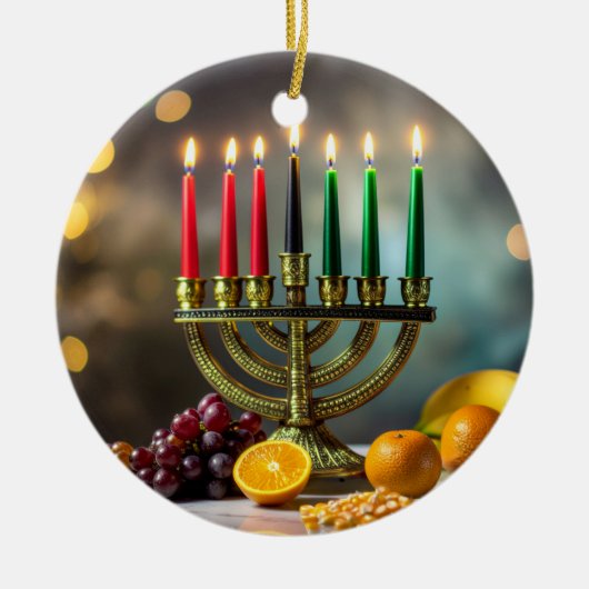 KWANZAA - KINARA -  KERAMISCH ORNAMENT (Voorkant)