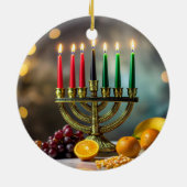 KWANZAA - KINARA -  KERAMISCH ORNAMENT (Achterkant)