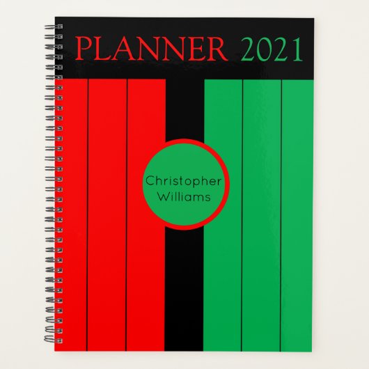 Kwanzaa Kinara Kleuren Aangepast Jaar 2021 Planner (Voorkant)