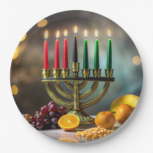 KWANZAA - KINARA -  PAPIEREN BORDJE (Voorkant)