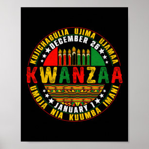 Kwanzaa Kinara Principes Kaarsen Pan Poster