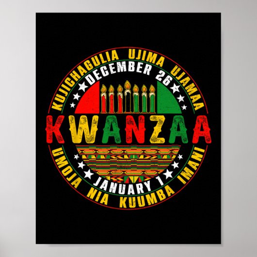 Kwanzaa Kinara Principes Kaarsen Pan Poster (Voorkant)