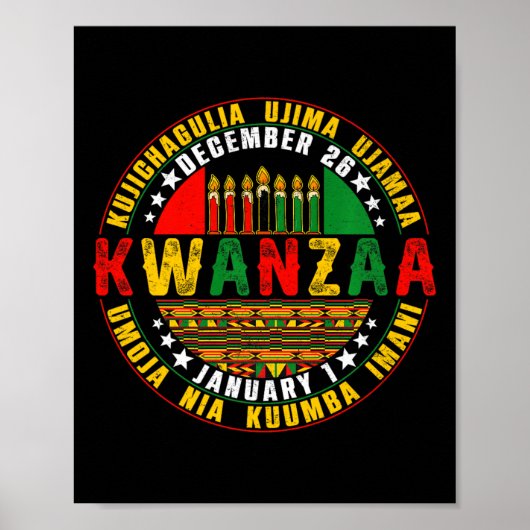Kwanzaa Kinara Principes Kaarsen Pan Poster (Voorkant)