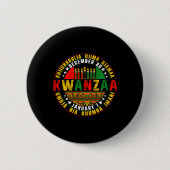 Kwanzaa Kinara Principes Kaarsen Pan Ronde Button 5,7 Cm (Voorkant)