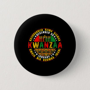 Kwanzaa Kinara Principes Kaarsen Pan Ronde Button 5,7 Cm