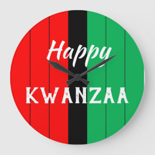Kwanzaa Kinara Red Black Green Stripes Pattern Grote Klok