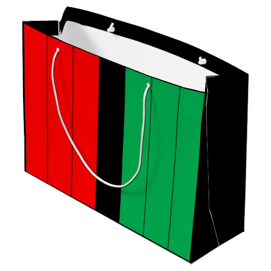 Kwanzaa Kinara Red Black Green Stripes Pattern Large Cadeautasje (Achterkant Gekanteld)