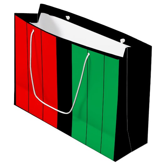 Kwanzaa Kinara Red Black Green Stripes Pattern Large Cadeautasje (Voorkant Gekanteld)
