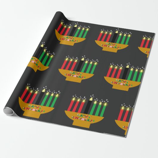 Kwanzaa Kinara Religieus Cadeaupapier (Uitgerold)