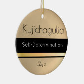 Kwanzaa Kujichagulia Gold Black White Day 2 Keramisch Ornament (Rechts)