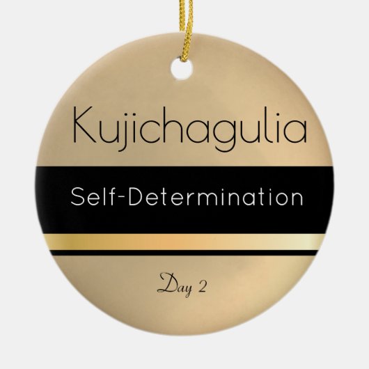 Kwanzaa Kujichagulia Gold Black White Day 2 Keramisch Ornament (Voorkant)