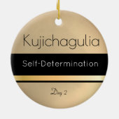 Kwanzaa Kujichagulia Gold Black White Day 2 Keramisch Ornament (Achterkant)