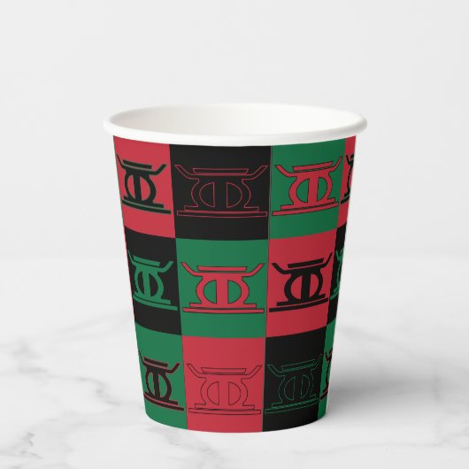 Kwanzaa Kujichagulia Paper cup Papieren Bekers (Achterkant)